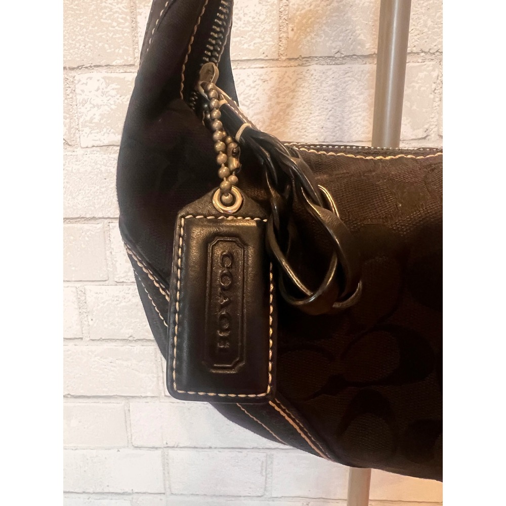 Coach Signature Ergo Hobo Black Jacquard Leather Shoulder Bag 10600 - Picture 2 of 14